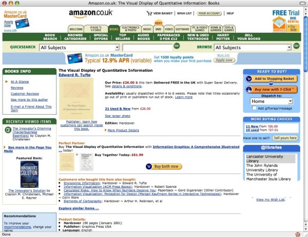 Screenshot of Talis interfacing with Amazon