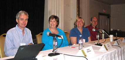 Photograph of one of the moderated panels taken by Carol Minton Morris