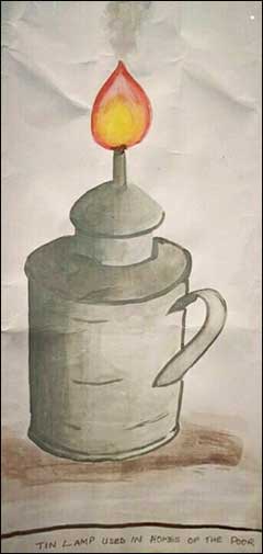 Tin Lamp Tempera Painting