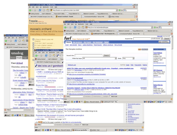 Screen shot with showing some bookmarking tools