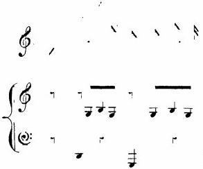 Page of music with stems, barlines, and solid noteheads removed