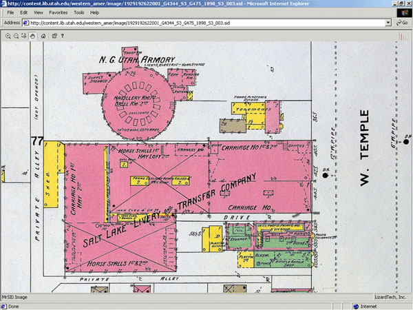 Screen shot showing map detail