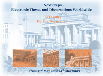 Conference web site image for ETD 2003