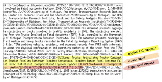 Image showing new subject fields for cluster labels and classification categories