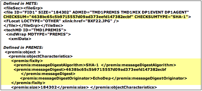 Block of tagged metadata showing redundancies