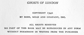 Copyright notice for Ghosts of London