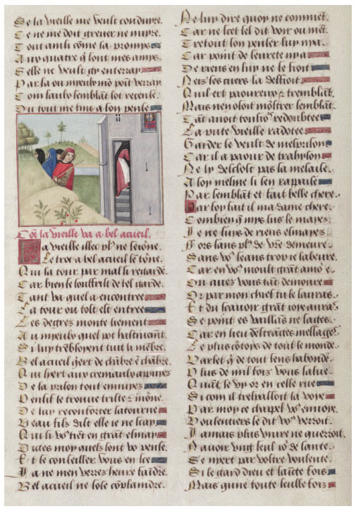 Image from a folio from MS. Douce 195 Roman de la Rose manuscript