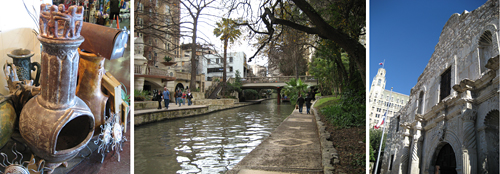 Three photos of San Antonio where the conference was held