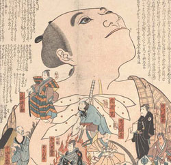 Detail of a Japanese woodprint from the UCSF collection