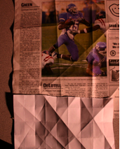 newspaper with light probe