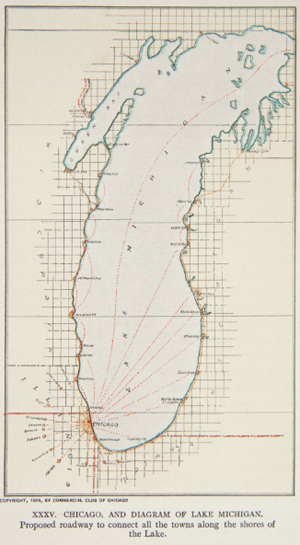 chicago and diagram of lake michigan