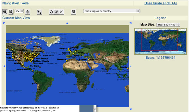 Screenshot showing places mentioned in Chapman's Hand Book of Wisconsin