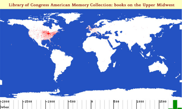 screenshot showing places and dates from American Memory