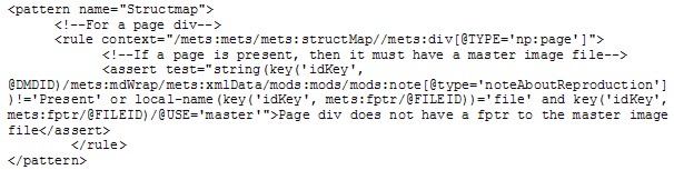 A more complex example of Schematron schema coding