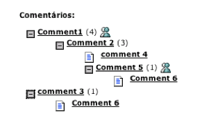 Screenshot of a Graph-like network of comments