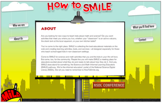 Screen shot from the How to Smile web site