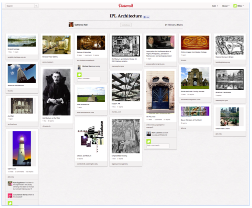 Screen shot of a pinboard from the website Pinterest