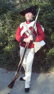 Photo of model in British soldier uniform