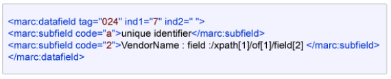 example of coding for MARC subfield 2