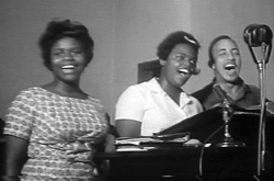 Image showing civil rights activists singing a freedom song